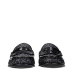 Black Fabric Slip-On Loafers
