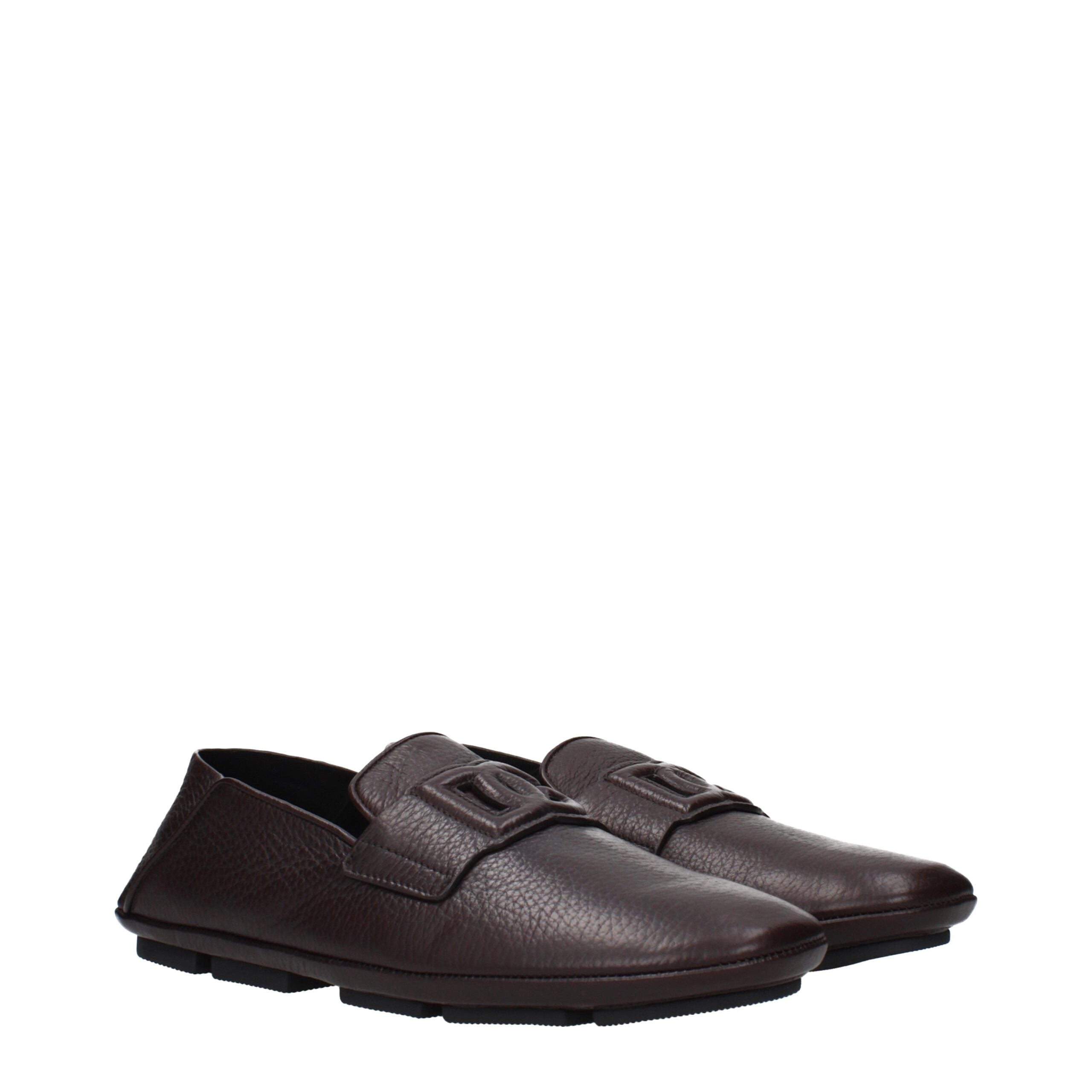 Mocassini slip-on in pelle marrone