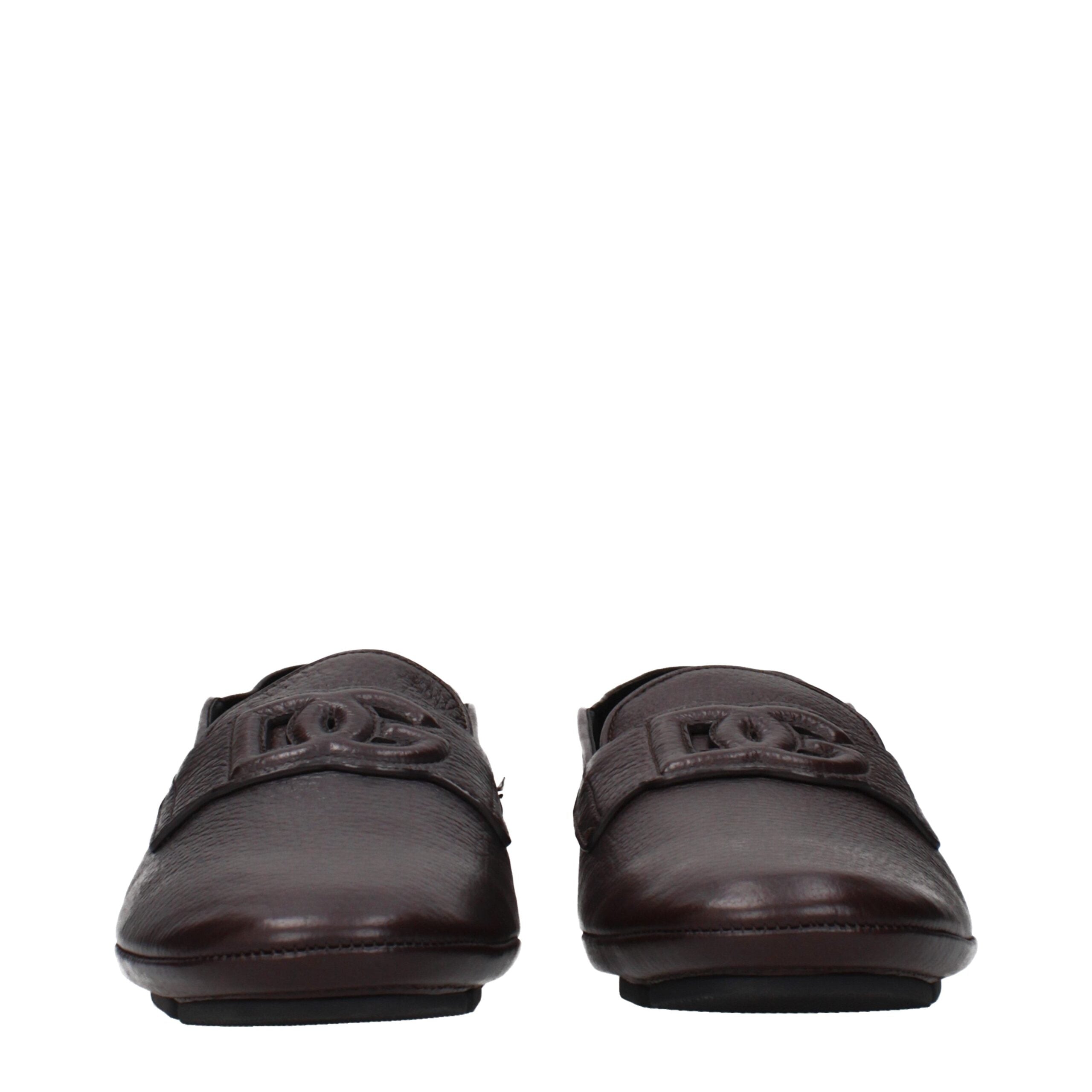 Mocassini slip-on in pelle marrone