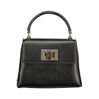 Schwarze Leder-Damenhandtasche