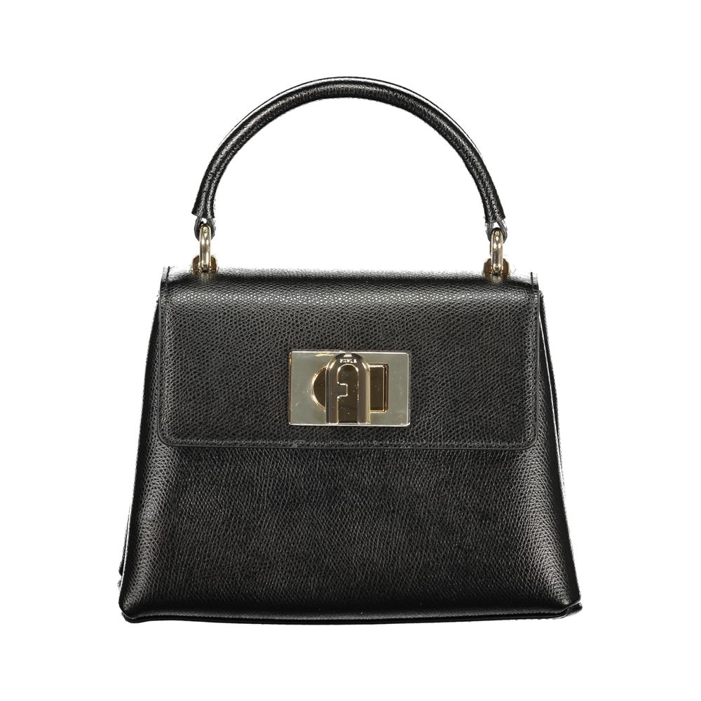 Schwarze Leder-Damenhandtasche