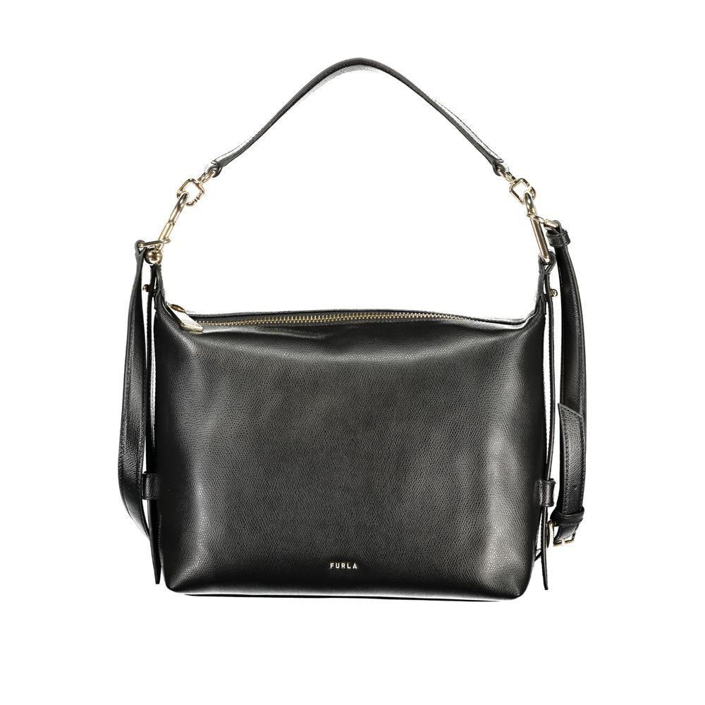 Damenhandtasche aus schwarzem Leder
