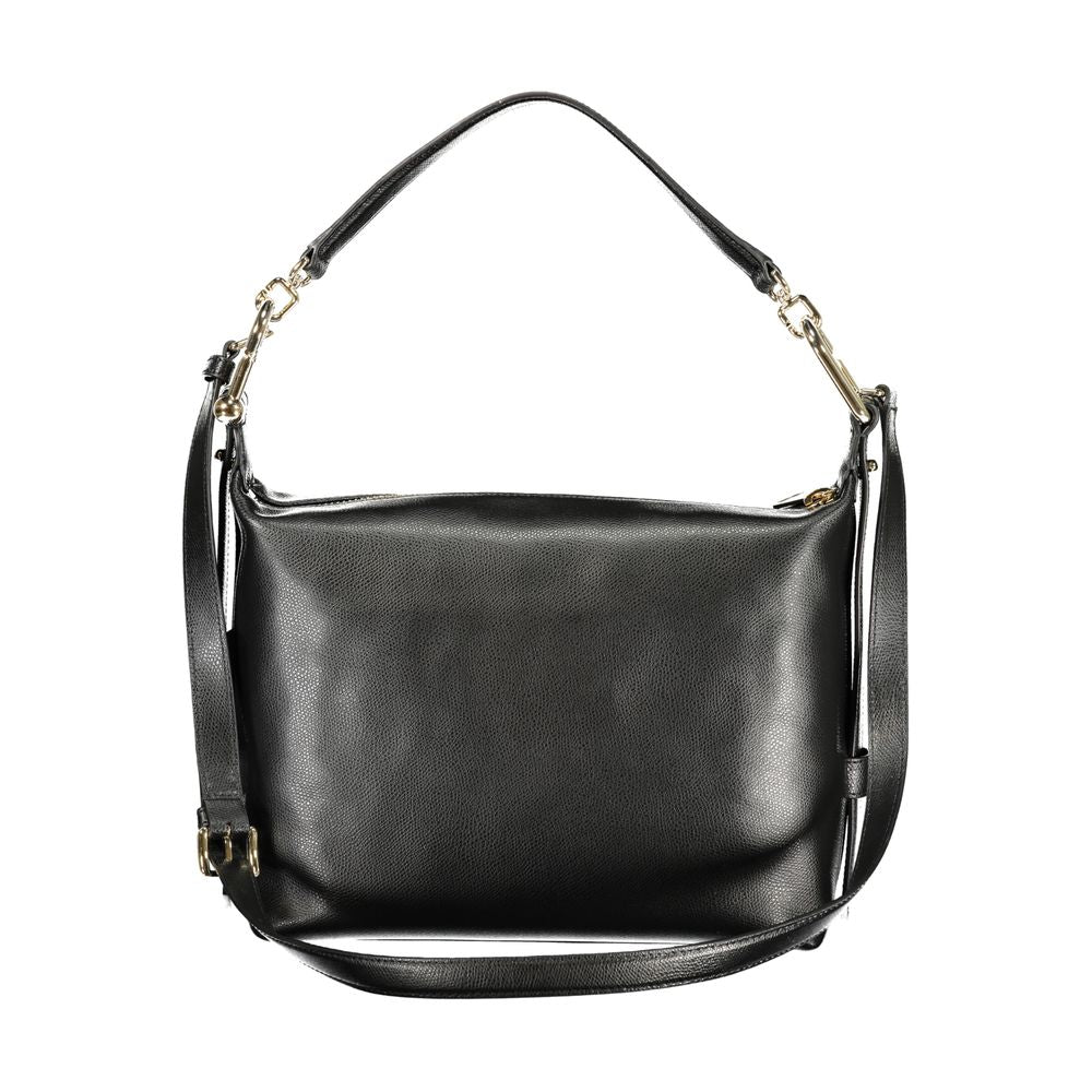 Damenhandtasche aus schwarzem Leder