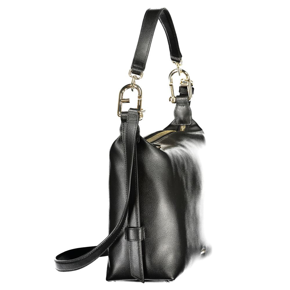 Damenhandtasche aus schwarzem Leder