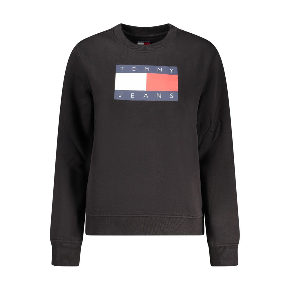 Schwarzes Damen-Sweatshirt aus Baumwolle