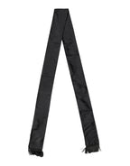 Black Silk Fringes Neck Wrap Foulard Scarf
