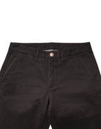 Dark Brown Cotton Stretch Skinny Mid Waist Men Trouser Pants