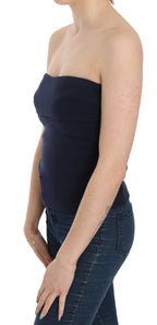 Strapless Zipper Back Tube Top Blouse