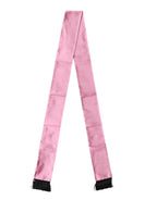 Pink Silk Fringes Neck Wrap Foulard Scarf