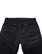 Schwarze Herren Skinny Jeans aus Baumwoll-Denim mit mittlerer Bundhöhe