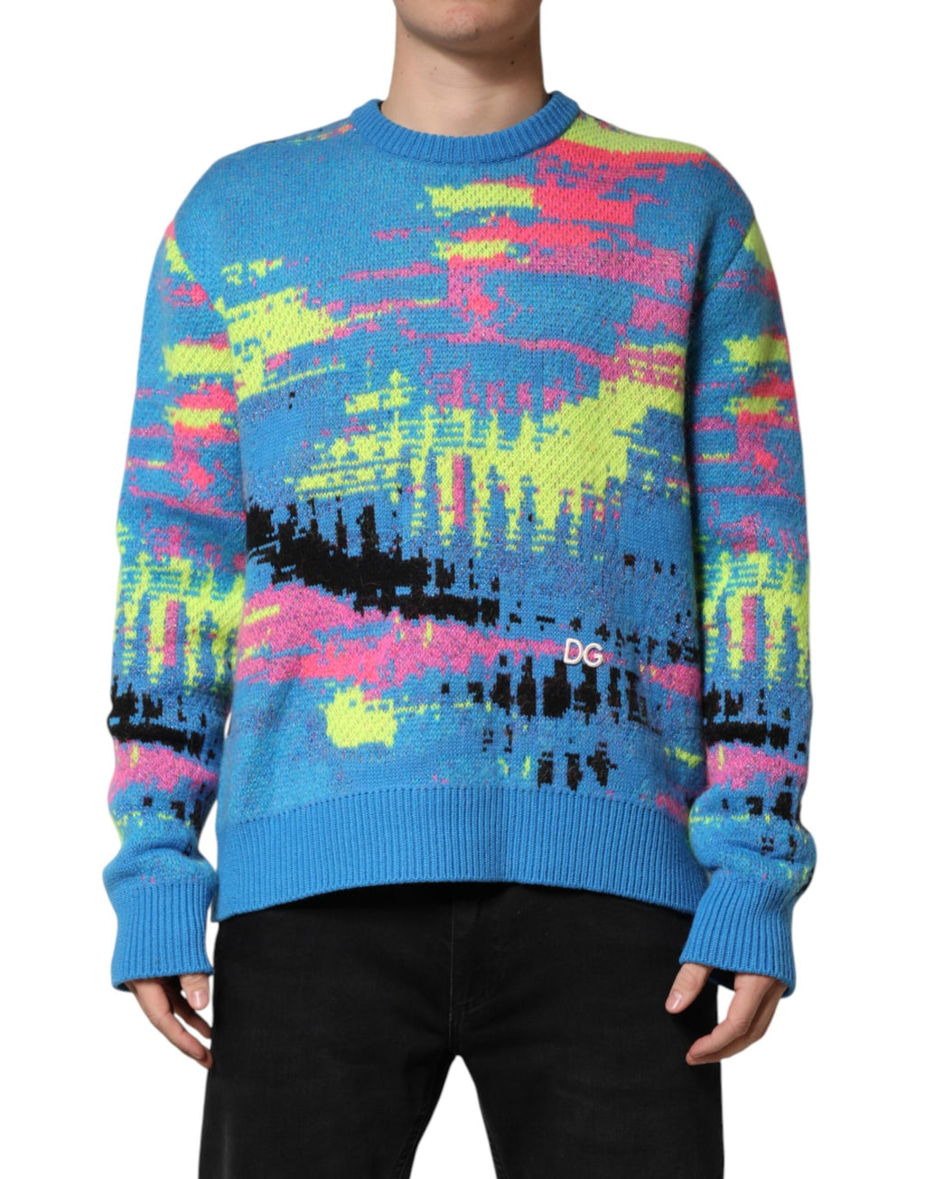 Multicolor Men's Crew Neck Pullover Sweater