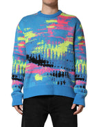 Multicolor Men's Crew Neck Pullover Sweater