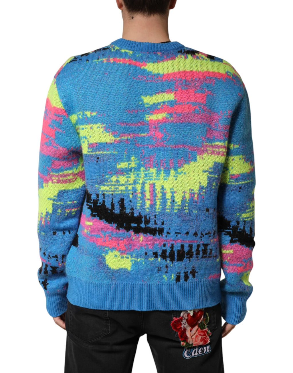 Multicolor Men's Crew Neck Pullover Sweater