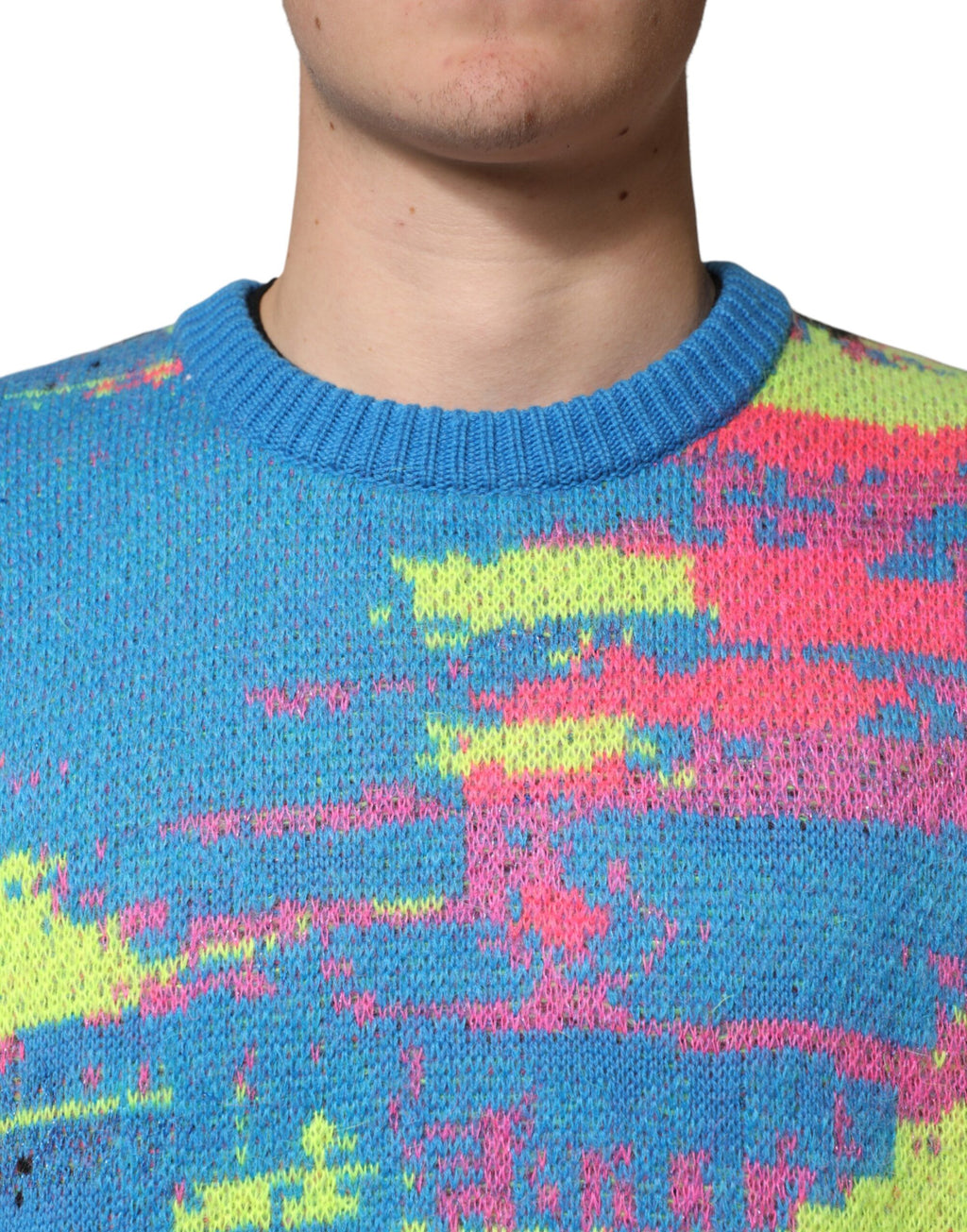 Multicolor Men's Crew Neck Pullover Sweater