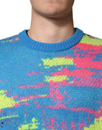 Multicolor Men's Crew Neck Pullover Sweater