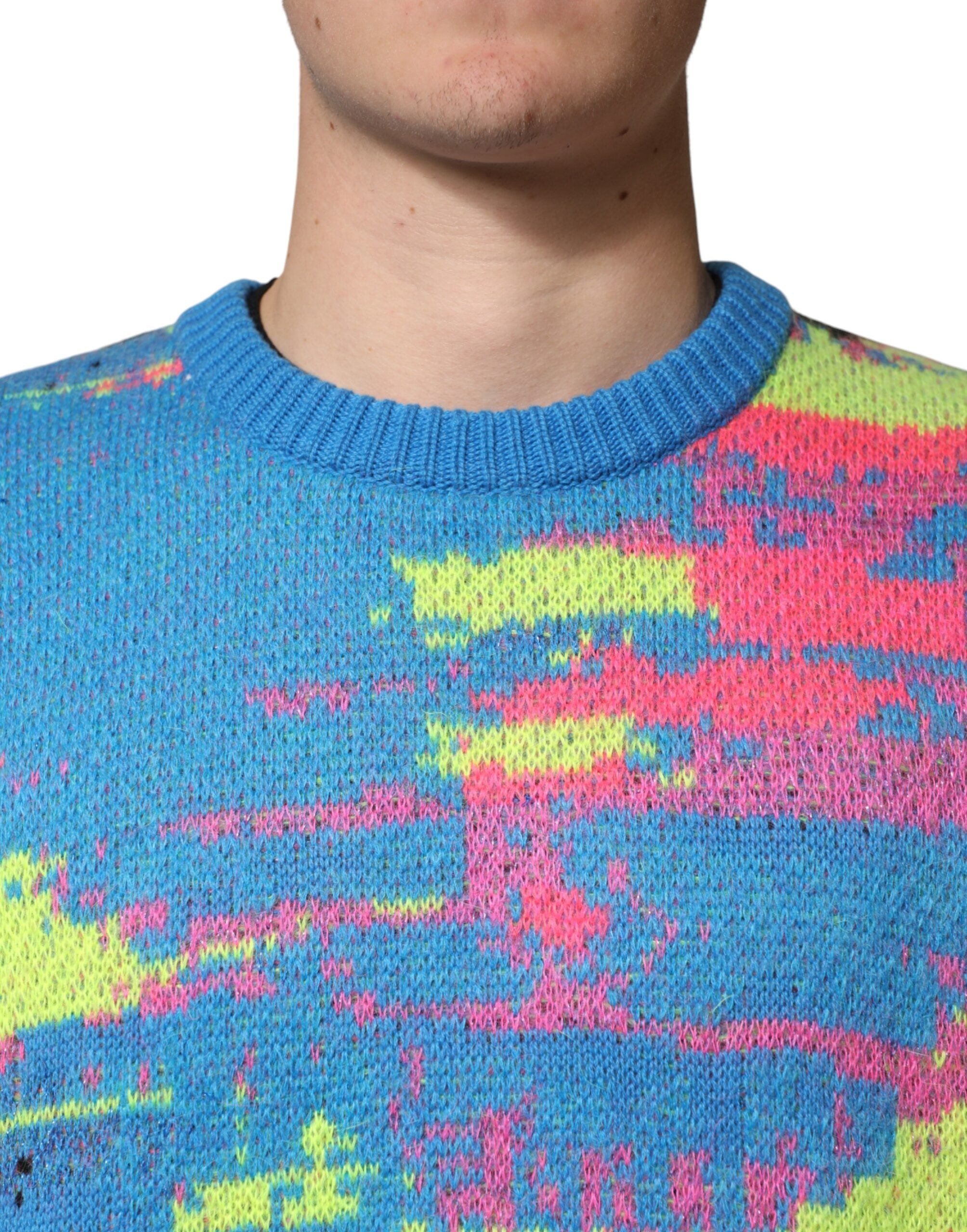 Multicolor Men's Crew Neck Pullover Sweater