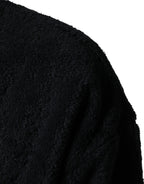 Schwarzer Herren-V-Ausschnitt-Pullover aus Baumwolle