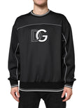 Schwarzes Crew-Neck-Sweatshirt mit DG-Logo