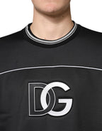 Schwarzes Crew-Neck-Sweatshirt mit DG-Logo