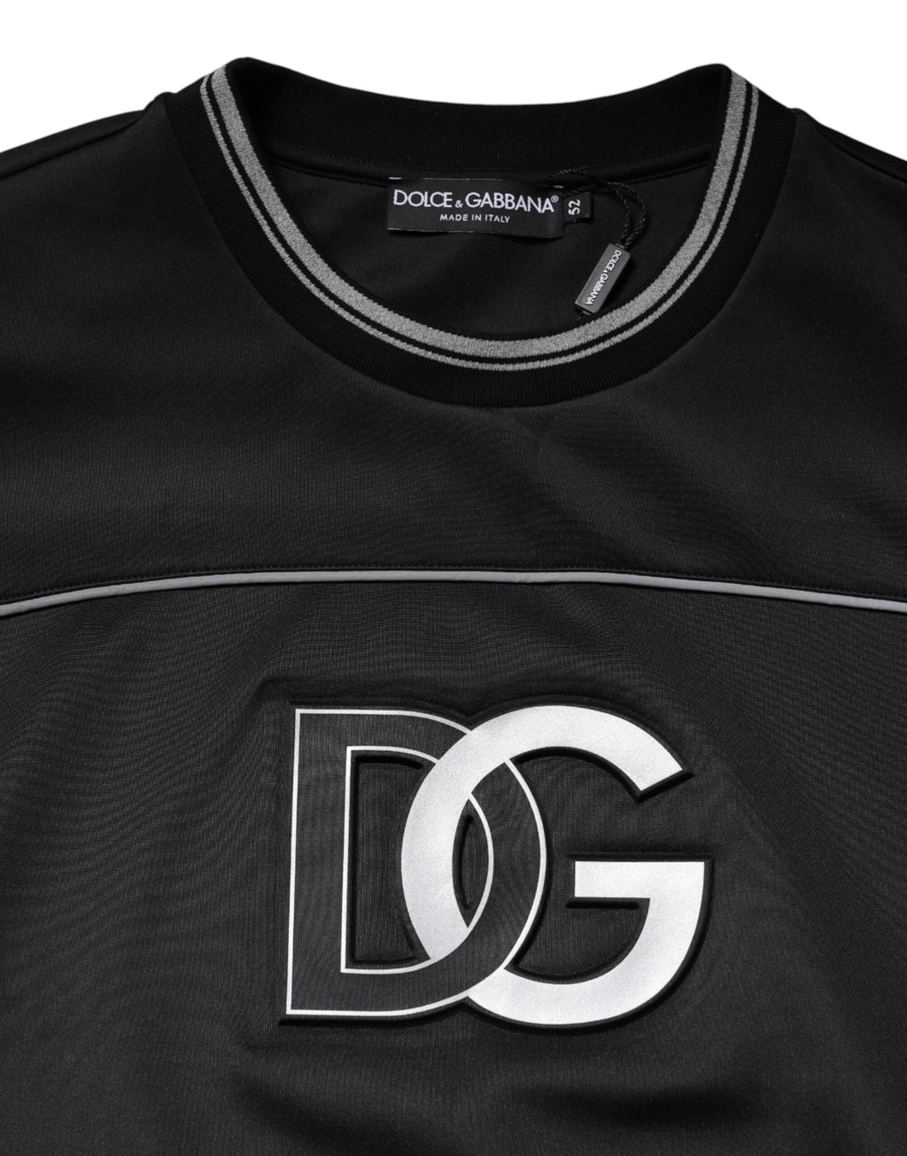 Schwarzes Crew-Neck-Sweatshirt mit DG-Logo