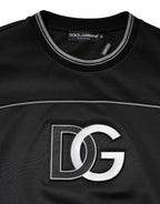 Schwarzes Crew-Neck-Sweatshirt mit DG-Logo