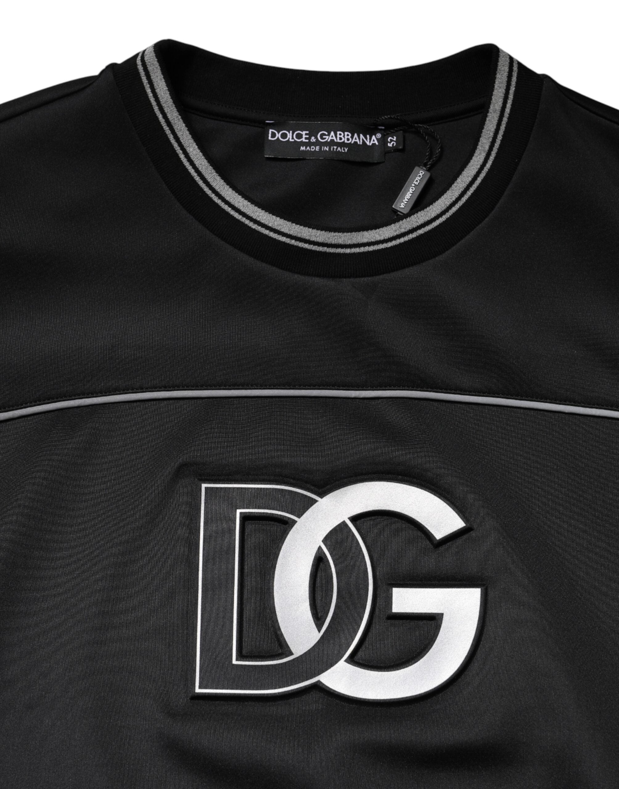 Schwarzes Crew-Neck-Sweatshirt mit DG-Logo