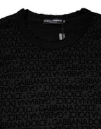 Schwarzes Monogramm Rundhals-Sweatshirt