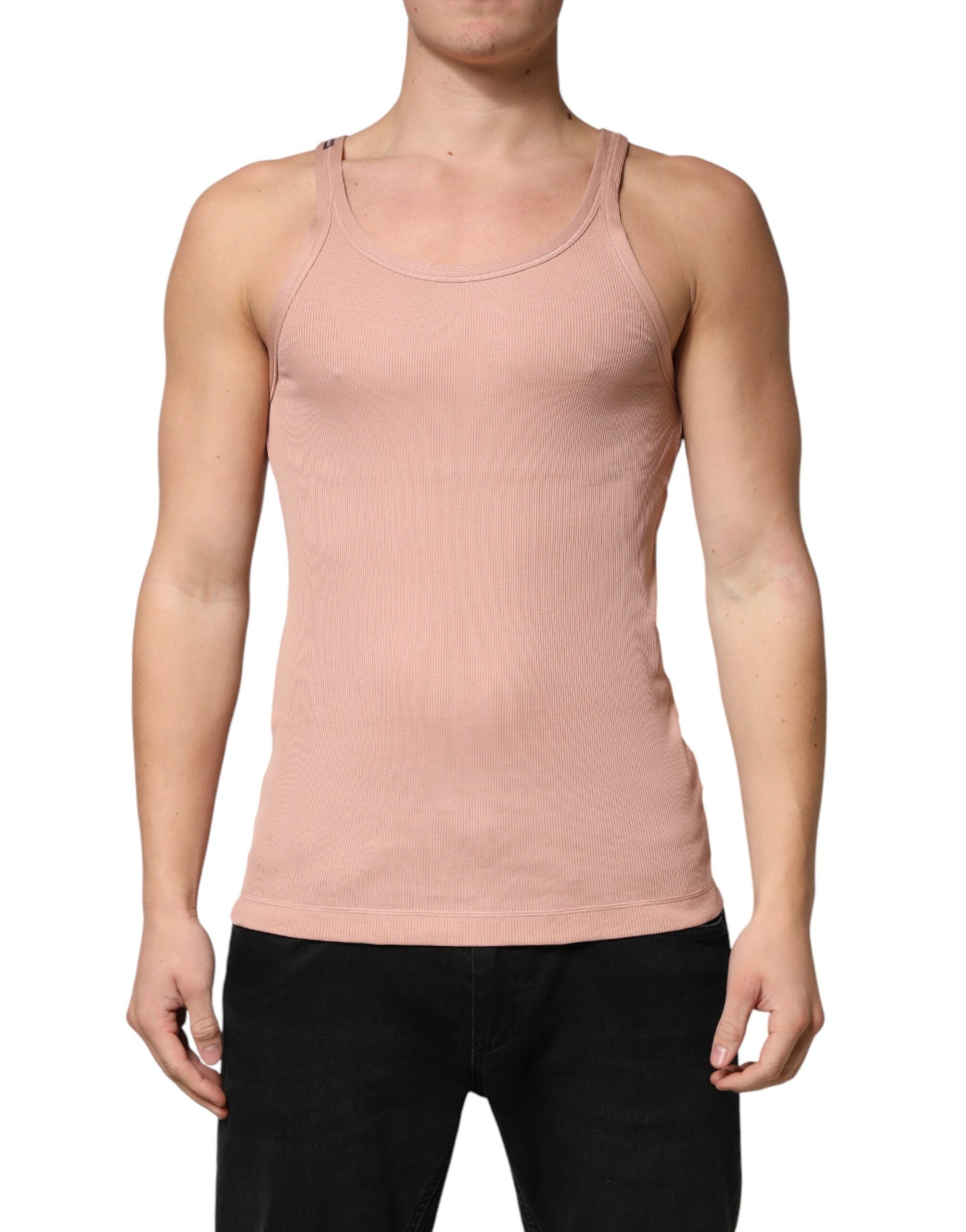 Pinkes ärmelloses T-Shirt mit Rundhalsausschnitt
