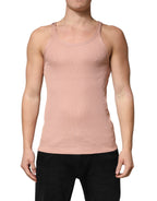 Pinkes ärmelloses T-Shirt mit Rundhalsausschnitt