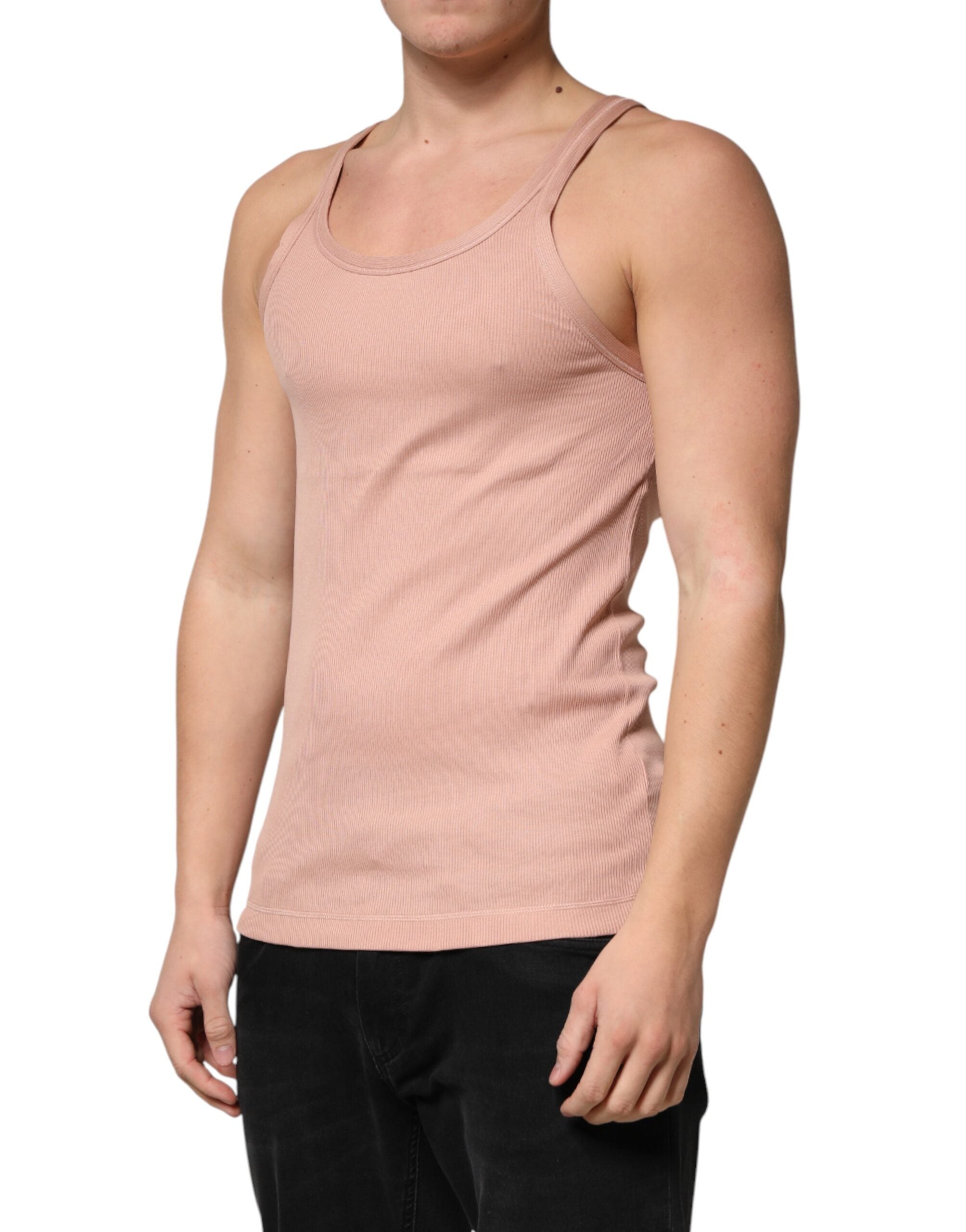 Pinkes ärmelloses T-Shirt mit Rundhalsausschnitt