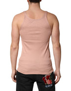 Pinkes ärmelloses T-Shirt mit Rundhalsausschnitt