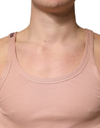 Pinkes ärmelloses T-Shirt mit Rundhalsausschnitt