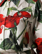 White Floral Print Cotton Jumpsuit Dress