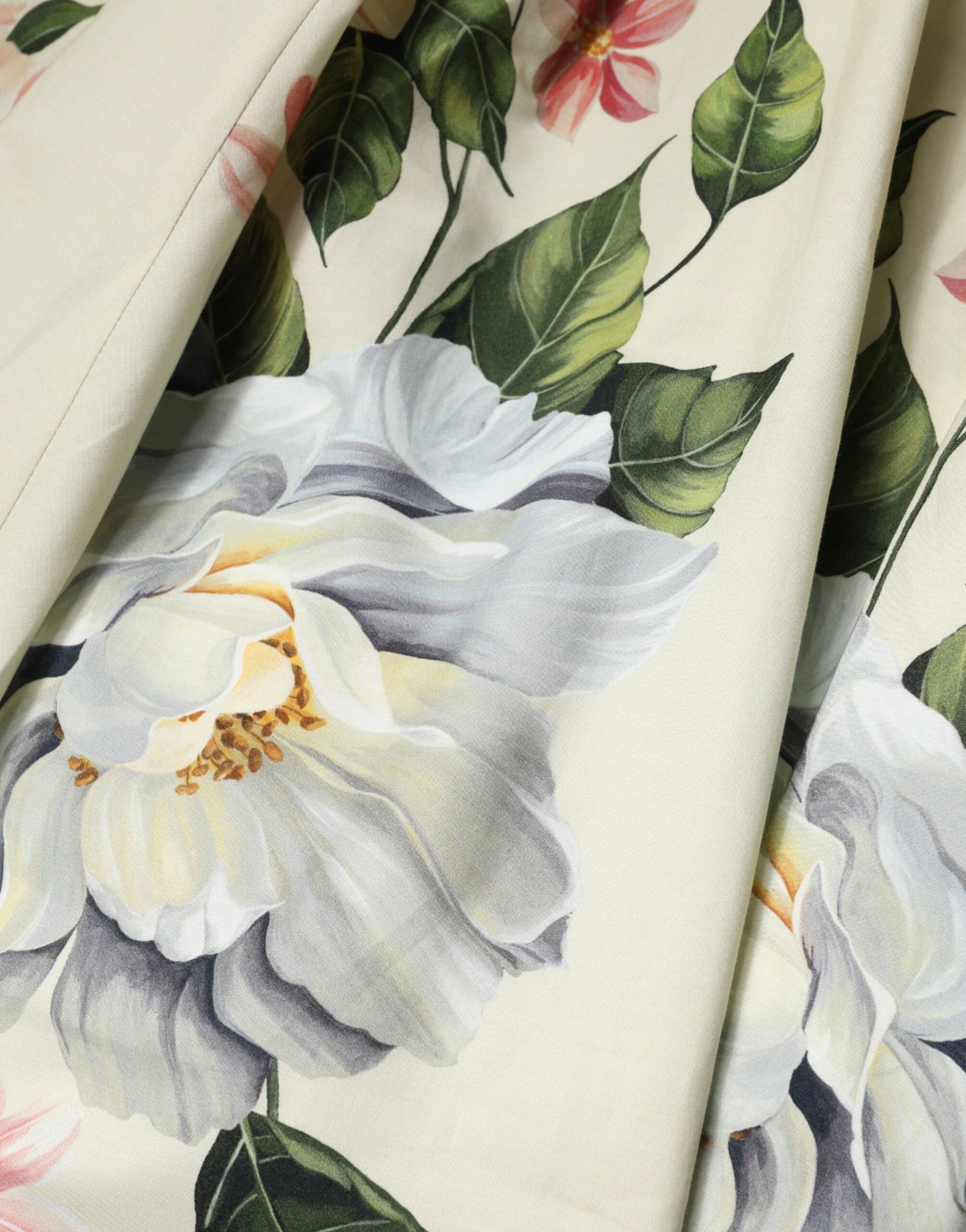 Beiges ärmelloses A-Linien-Kleid mit Blumenmuster