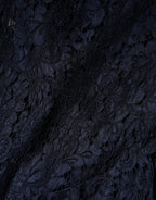 Blaues A-Linien-Kleid mit Rüschen und Knielänge