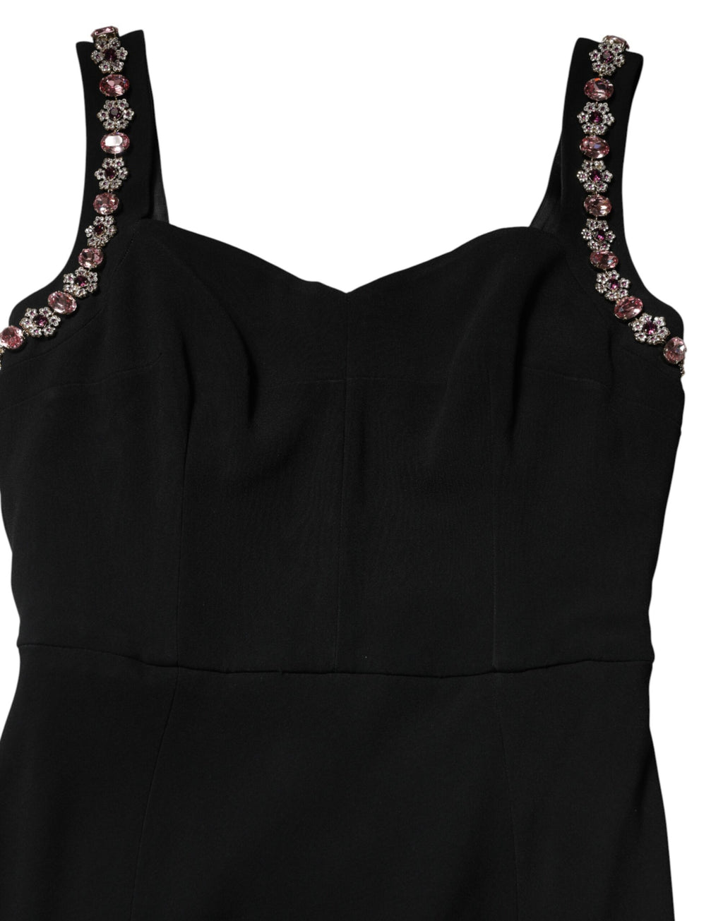 Abito lungo bodycon nero decorato