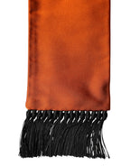Oranger Seidenfransen-Halswickel-Foulard-Schal