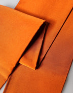 Oranger Seidenfransen-Halswickel-Foulard-Schal