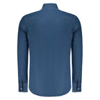 Blue Cotton Men Shirt