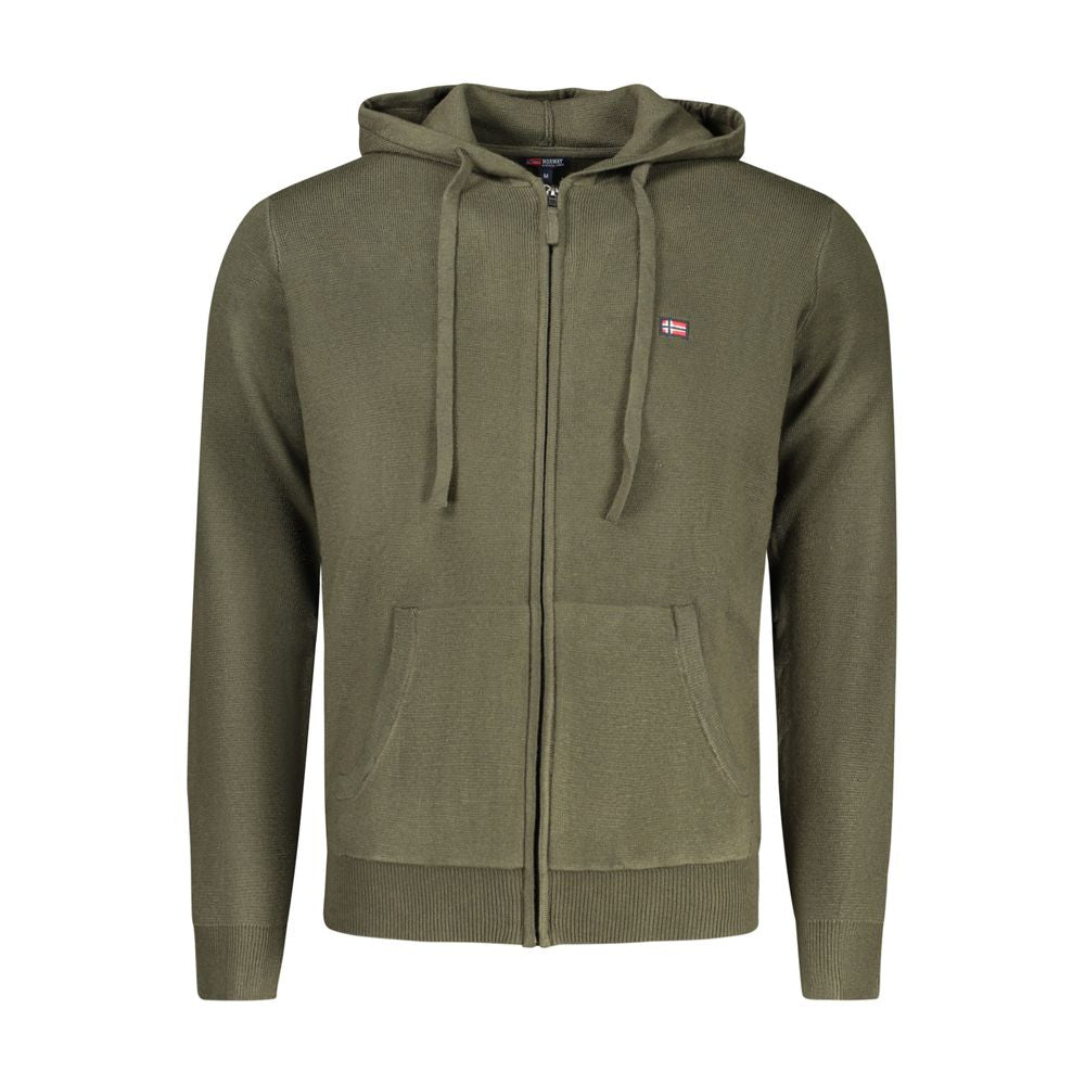 Grüne Polyamid-Herrenstrickjacke