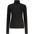 Black Viscose Women's Turtleneck Sweater