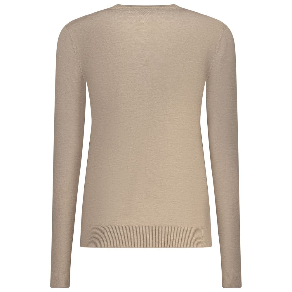 Beige Viskose Damen Pullover