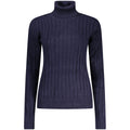 Blaue Viskose Damenstrickjacke