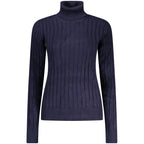 Blaue Viskose Damenstrickjacke