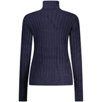Blaue Viskose Damenstrickjacke