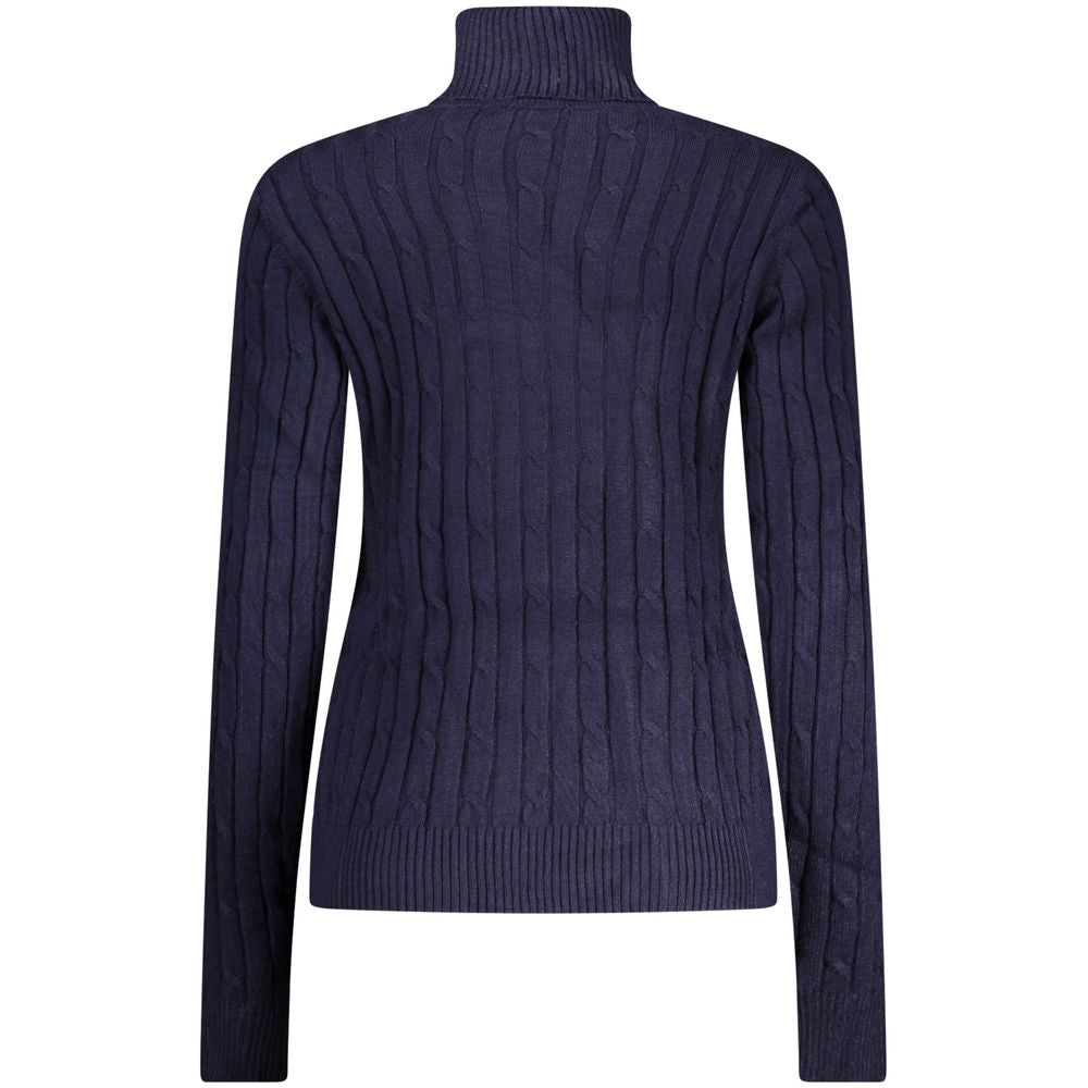 Blaue Viskose Damenstrickjacke