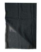 Dark Green Silk Neck Wrap Foulard  Scarf