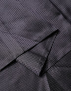 Black Satin Silk Fringed Neck Foulard Scarf