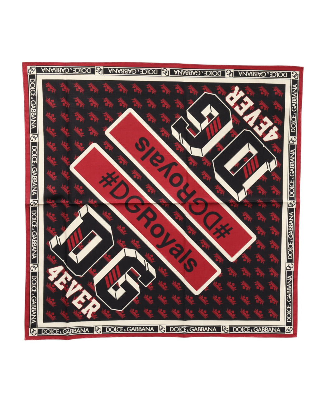 Mehrfarbiges #DGRoyals quadratisches Foulard 50cm x 49,5cm Halstuch