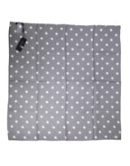 Blue Polka Dot Silk Square Foulard 91.5cm x 89.5cm Scarf